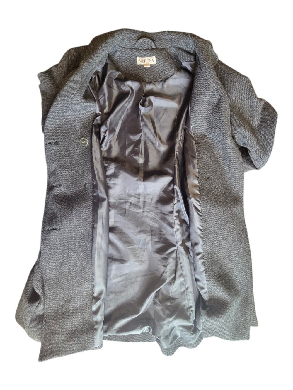 Merona Dark Charcoal Double-Breasted Peacoat Womens Size Medium - Picture 10 of 12